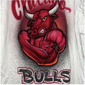 Vintage Chicago Bulls 1996 Airbrush Bull Shirt Size L
